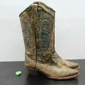 Circle G Women’s Black Distressed Leather Boots